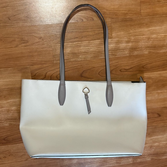 Kate Spade New York Adel Large Tote off-white refined grain leather FLAW - Picture 8 of 16